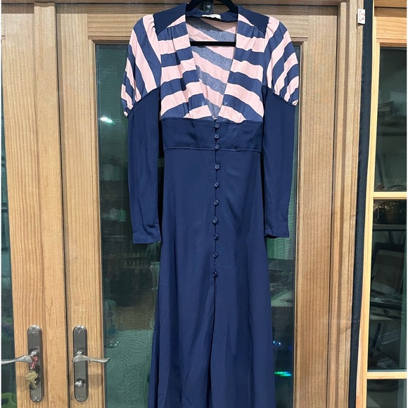 Ossie Clark moss crepe maxi dress - Picture 1 of 8